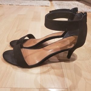 Style & Co. Black Suede Ankle Strap Heels